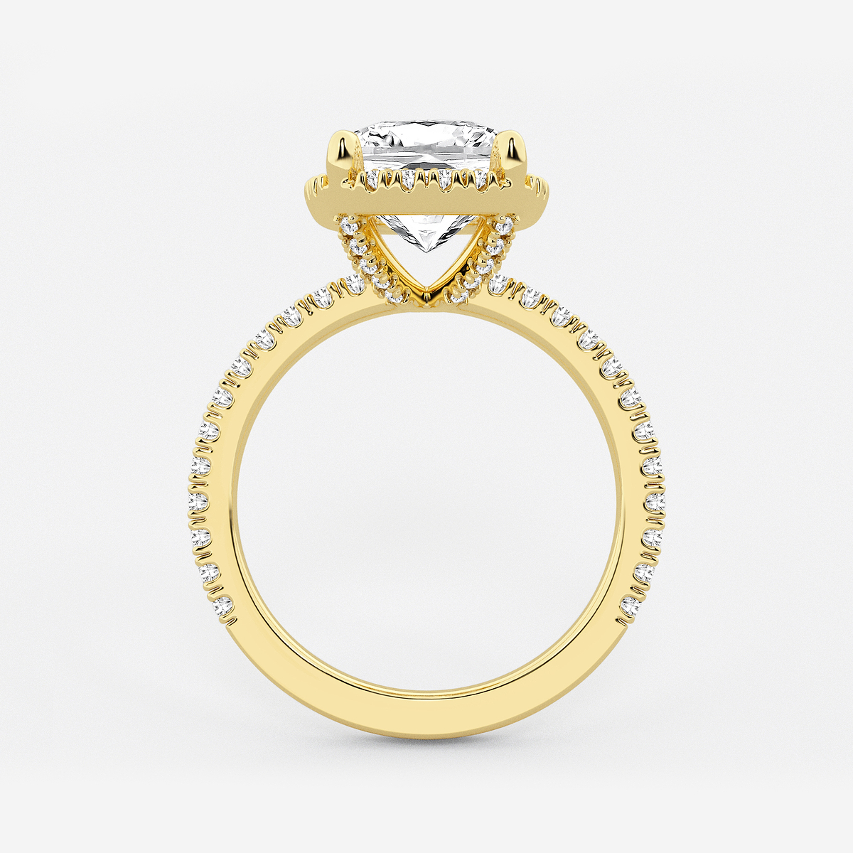 Additional Image 1 for  4 1/2 ctw Elongated Cushion Lab Grown Diamond Halo Engagement Ring